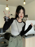 Autumn Niche Long-Sleeved Round Collar With T-Shirt Slimming Shirt Full Of Thin Chic Top Tide