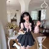 Fake Two College Style Small Dress Girl Spring And Autumn New Feeling Temperament Skinny Skirt