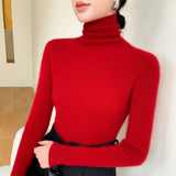 First-Line Ready-Up Seamless Wool Blending 2026 Autumn And Winter New Women's Short-Term Repair Pile Pile In The Bottom Of The Knitting Shirt
