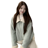 Korean Lamb Plush Fur Coat Female Autumn Winter Temperament High-Grade Small Fragrant Wind Thick Warm Top