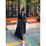 Chic Design Knitted Knitted Dress Women's Spring And Autumn New Waist Thin Temperament Long Sleeve Dress