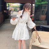 White Floral Dress Women's Summer 2025 New Small Shoulder Carefully Reduce The Age Of The Holiday Style A Skirt