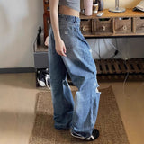 Street Hole-Breaking Retro Jeans Niche Straight-Tipped Beggars Pile Design Trendy Brand Thin Trousers