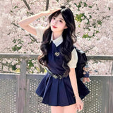 College Wind Vest Dress Women's Summer 2025 New Explosion Small Man Wearing A Uniform Suit Skirt