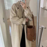 Small Senior Sense Loose Thick Coat 2026 Autumn And Winter New Hepburn Wind Long Hair Coat Woman