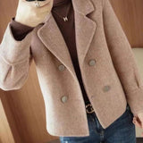 Double-Sided Coat Woman Spring Autumn New Short Coat Small Long-Sleeved Suit Trendy Fur Coat