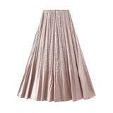 High-Waisted A-Word Half-Dress Woman 2025 Spring New High-End Temperament Pendant Fishtail 100-Folded Long Dress K532