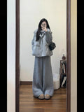 Three-Piece Korean Style Temperament Fashion Sense Letter Embroidered Vest Cotton Suit + Turtleneck Sweater + Knitted Trousers