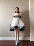 2026 New French Beauty Dot Mesh Yarn Corset Dress Female Summer Seaside Holiday Princess Ponpong Skirt
