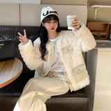 Small Fragrant Hair Coat Winter 2026 New Thick To Warm Splicing Design Temperament Cotton Clothes Cotton Clothing Tide