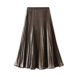 Fine Beads Of The Big Skirt Women In The Autumn Of 2025 New Temperamental Organ Folding Long Dress 8959