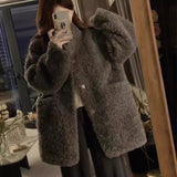 Lazy-Sensitive Lamb Fur Fur In One Environmental Protection Fur Coat Women's Long-Term Autumn And Winter Loose Fur Coat