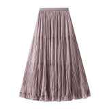 Autumn New Lotus Leafy Skirt Purple Half-Dress Girl A Word High-Waisted Cake Dress 9379