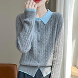 Wool Blended 2026 Autumn And Winter New Women's POLO Collar Small Mahjong Short Warm Knitted Open Shirt Over Jacket