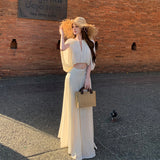 Thailand Chiang Mai Holiday Dress Suit Femininity Sleeveless Top Dress High Waist Half-Dress Design Two Sets