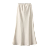 Xia Xintong Waist Draw Rope Silk Showing Thin Fish Tail Black Pink Ribbon Skirt 9819