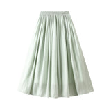 Silk Sensing Temperament Half-Dress Girl Slimming Long A-Shaped Skirt Flowing Summer Egan Yarn Skirt 9818
