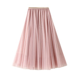 Super Fairy Half Skirt A-Character Skirt In The Long Skirt Of The Long Dress Girl Spring High Waist Feather Fluffy Skirt 0126