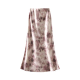 New Chinese Ink-Sand-Scrinkling Fishtail Skirt Mid-Dress Dress 2025 High-Rise Slim Mid-Long Skirt 9861