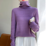 Line Ready-Wear 100% Pure Wool 2026 Autumn And Winter New Women's Heap Collar Collar Short Knitted Sweater