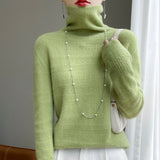 First-Line Ready-To-Wear Wool Blends 2026 Autumn And Winter Women's Heap Collar New Short-Scribled Knitted Bottom Sweater