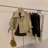 Korean British Style Short Wind Jacket Design Collar Double Buckle Korean Version Of Fashion Niche Top Lady