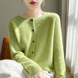 Wool Blended 2026 Autumn And Winter New Women's Round Collar Short Line Ready-Up Knitted Open Coat Coat Top 5