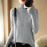 Wool Blended 2026 Autumn And Winter New Women's Loose High-Collar High-Necked Short-Colored Shoulder Thick Sweater Bottom Knitted Shirt