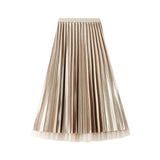 Golden Velvet Mesh Dress Women Wear Both Sides Of The 2025 Autumn And Winter New Long High-Waisted 100-Fold Dress 3319