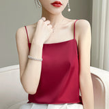 Silk Satin 2026 Spring And Summer Women's New Short-Term Repair Collar Sleeveless Temperament With A Sleeve Sling Vest