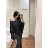 Lazy White With Long-Sleeved T-Shirts For Spring Bat Sleeves Casual Sunscreen Shirts For T-Shirts