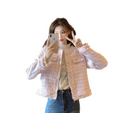 Small Fragrant Wind Coarse Flowers Coat Autumn And Winter 2025 New Temperament Trough Short Street Long-Sleeved Top Women's Clothing