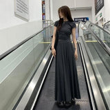 Yujie Style High-End Temperament Dress Dress Women Summer 2027 New French Sexy Slimming Temperament Long Dress