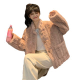 Lamb Haired Small Fragrant Coat Women Autumn And Winter Thicken 2025 New Korean High-End Horn Buckle Small Cotton Suit