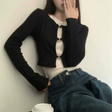 Black Short High-Waisted Long-Sleeved Open-Necked Sleeves Of Women's Autumn New Body-Clamping Umbilly Blouse With Two Sets Of Slings