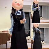 Fake Two College Style Long-Sleeved Dress Women Spring And Autumn 2026 New Teaching Interview Korean Style Wearing Suit