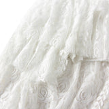Irregular Lace Dress Woman 2025 Spring Cake Dress Design High Waist Medium Long Skirt 8909