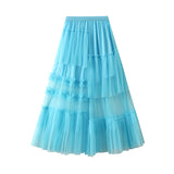 Fashion Sweet Cake Skirt New Design Sense Irregular Skirt Dream Mesh Dress Women 8021