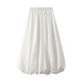 Spring 2025 New High-Rise Thin Flower Thigh Lantern Skirt Mid-Length Skirt Women 0503