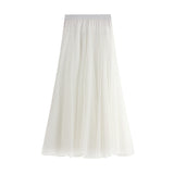 New Long Yarn Skirt Half Dress Girl Autumn And Winter High Waist Long Net Yarn Skirt 100 Folding Skirt A Skirt Fairy Dress 8859