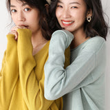 Wool Blended 2026 Autumn And Winter New Women's Round V. Collar Loose Short Jacket On The Head Of The Bottom Knitting Sweater