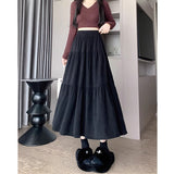 Cake Skirt Half Dress Autumn And Winter Woman 2025 New Pear-Shaped Body Shaded Thin A-Character Skirt Casual Temperament Half Skirt