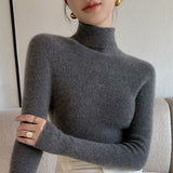 First-Line Ready-Up Seamless Wool Blending 2026 Autumn And Winter New Women's Short-Term Repair Pile Pile In The Bottom Of The Knitting Shirt