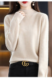 Wool Blending 2026 Autumn And Winter New Women's Half-High Collar Simple And Short-Term Warm Knitted Bottom Sweater