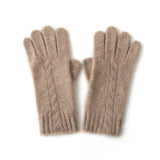 Cashmere 2026 Autumn And Winter New Men's And Women Retro Twist Flowers Thicken Warm Gloves Outdoor Riding Knitted Gloves