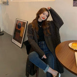 Cardigan Sweater Women Thicken The Long Loose Outer Wear Autumn And Winter New Korean Version Of Lazy Wind Coat Retro Clothes