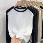Autumn Niche Long-Sleeved Round Collar With T-Shirt Slimming Shirt Full Of Thin Chic Top Tide