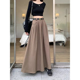 Large-Size Korean Black Suit Skirt Spring 2025 New High-Waist A Skirt Slightly Fat Thin French Long Dress