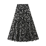 Broken Cake Half-Dress Woman's New Summer Splicing Flowing Wrinkles Big Swing A Word High Waist Long Dress 9908