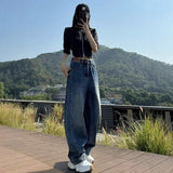 Fashion Scissor Jeans Women's Large Size 2025 Spring And Summer New Pear-Shaped Body High-Rise Loose Loose Thin Leg Pants